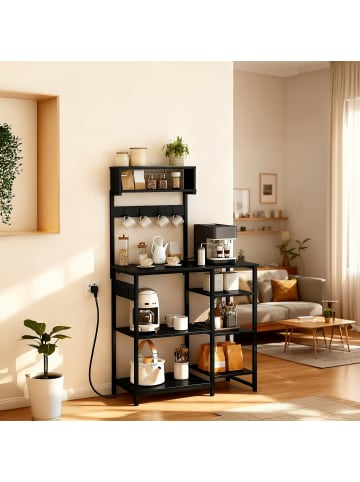 relaxdays Küchenregal in Schwarz - (B)82 x (H)151 x (T)40 cm