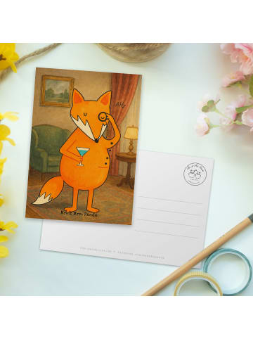 Mr. & Mrs. Panda Postkarte Fuchs Lord Design ohne Spruch in Weiß