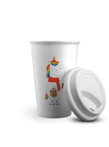 Mr. & Mrs. Panda To Go Becher Einhorn Pilz ohne Spruch in Weiß
