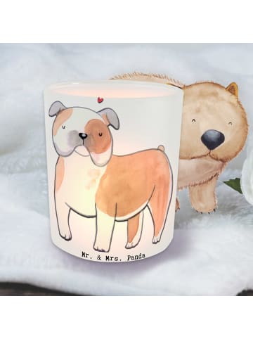 Mr. & Mrs. Panda Glas Windlicht Englische Bulldogge Lebensretter... in Transparent