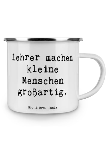 Mr. & Mrs. Panda Emaille Tasse Spruch Lehrer Großartig mit Spruch in Weiß