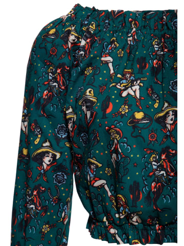 Queen Kerosin Queen Kerosin Carmen Top Cowgirl in grün