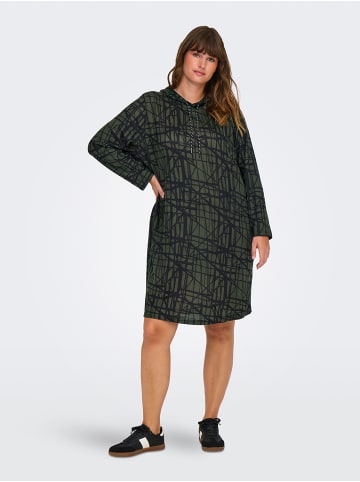 ONLY Carmakoma Sweatshirt-Kleid Curvy Plus Size Rundhals Langarm in Dunkelgrün