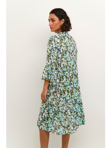 Kaffe Kleid KAhera A-shape in Blue/Green Abstract Flower
