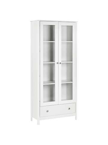 Beliani Vitrine NORNALUP in Weiß - (W) 80 x (H) 180 x (L) 35 cm
