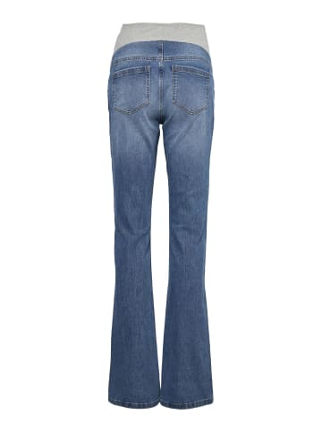 mama licious Umstandsjeans mit Schlag in Medium Blue Denim