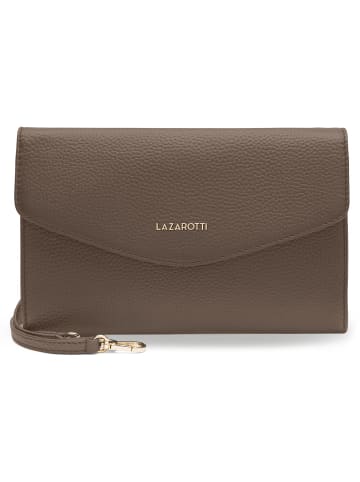 Lazarotti Bologna Leather Clutch Tasche Leder 23 cm in taupe