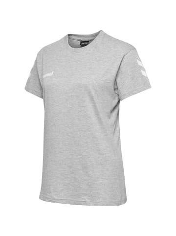 Hummel Logo T-Shirt Kurzarm Top aus Baumwolle HMLGO in Grau
