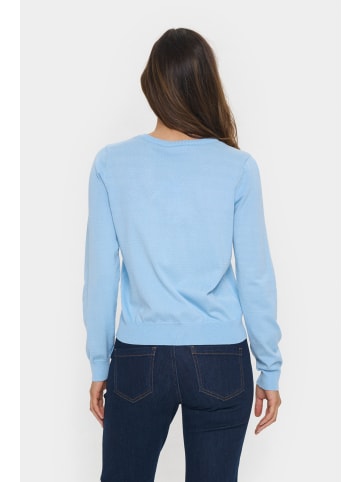 SAINT TROPEZ Strickjacke ValentinaSZ Gerade Passform in Airy Blue