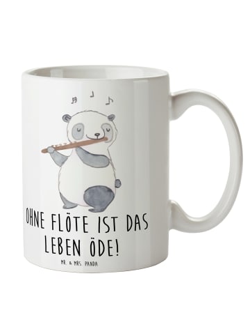 Mr. & Mrs. Panda Teetasse Flöte Leben mit Spruch in Weiß