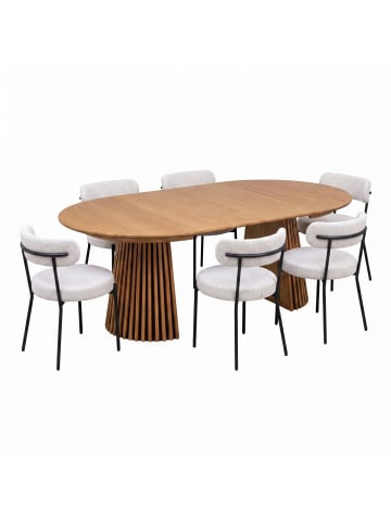 ebuy24 Essgruppe Tokyo 7-teilig Eiche 120 x 120 cm