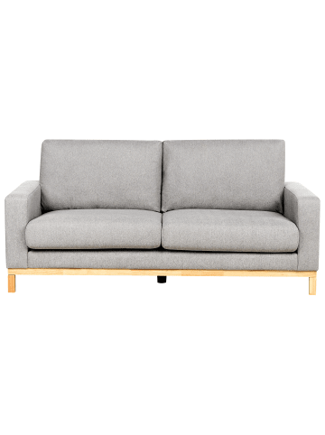 Beliani 2-Sitzer Sofa SIGGARD in Grau/Heller Holzfarbton - (W) 184 x (H) 84 x (L) 92 cm