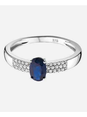 Diamant L'éternel Ring aus 375 Weißgold mit Diamant mit Saphir