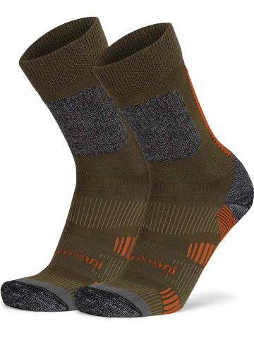 normani 2 Merino Trekking Socken mit Frotteesohle in Oliv