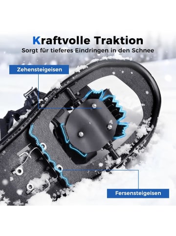 COSTWAY Schneeschuhe mit Steighilfe Schuhgröße EUR 35-40 in Schwarz