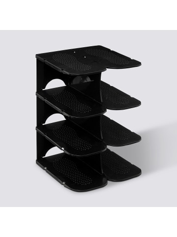5five Simply Smart Schuhregal für den Schrank PLOT für 4 Paare in Schwarz, 26,5 x 24,5 x 37,8 cm