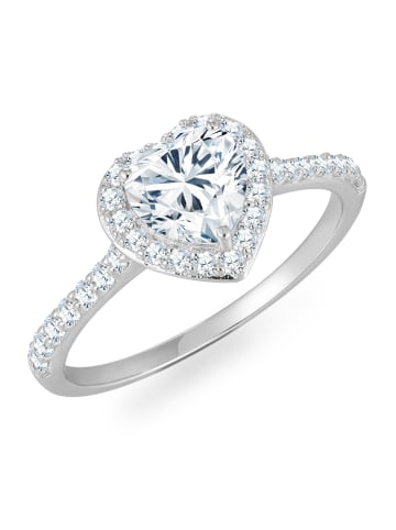 Trilani Ring Herz aus Sterling Silber mit Zirkonia in silber