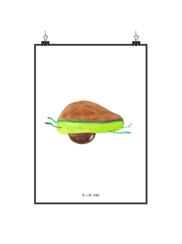Mr. & Mrs. Panda Poster Avocado Yoga ohne Spruch in Weiß