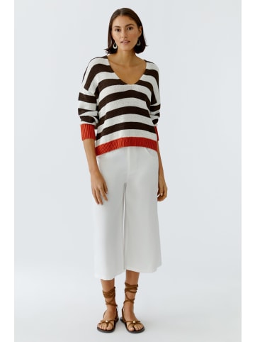 Oui Pullover in white brown
