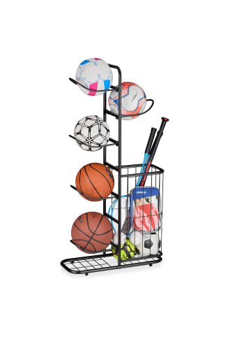 relaxdays Ballständer in Schwarz - (B)60 x (H)116 x (T)23,5 cm