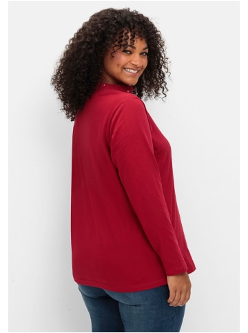 sheego Langarmshirt in kirschrot