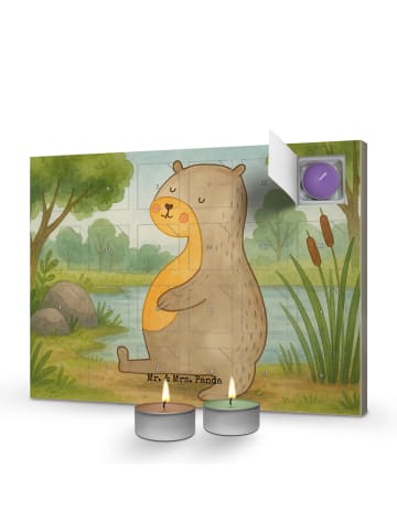Mr. & Mrs. Panda Adventskalender Otter Bauch Design ohne Spruch in Weiß
