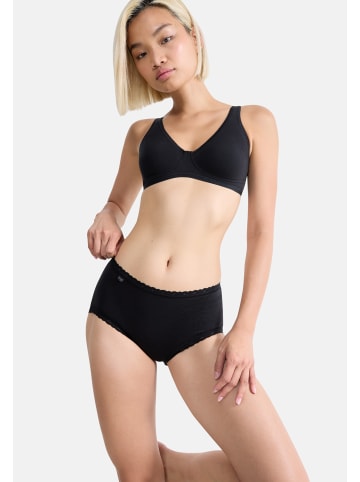 Sloggi Midi Slip 24/7 Cotton Lace in Schwarz / beige