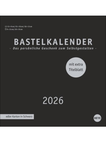Heye Kalender Kalender - Premium-Bastelkalender schwarz mittel 2026