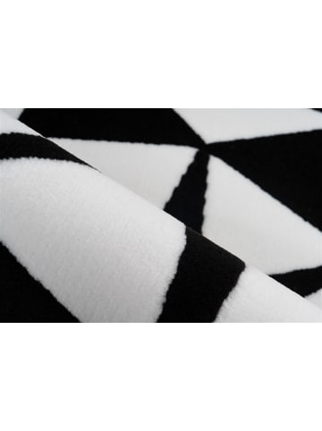 Kayoom Teppich Esperanto 925 in schwarz - weiß - rund