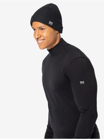 super.natural Merino Mütze RIFFLER BEANIE in schwarz
