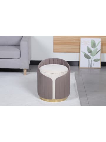 Kayoom Hocker Corvin 100 in Elfenbein / Taupe