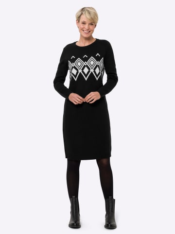 Sieh an! Strickkleid in schwarz-ecru