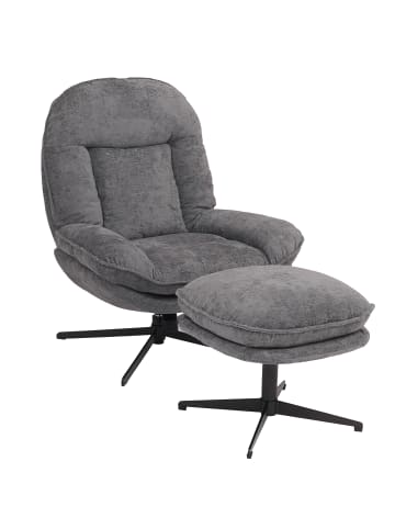MCW Relaxsessel mit Hocker P32, Grau