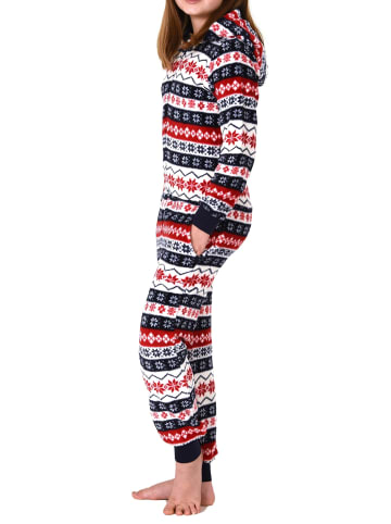 NORMANN Jumpsuit Overall Schlafanzug Pyjama Norweger - 70302 in rot