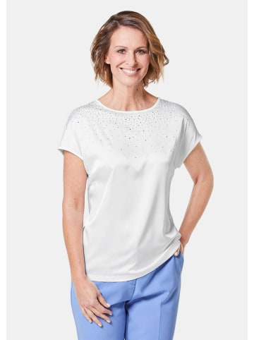 GOLDNER Blusenshirt Blusenshirt mit schimmernden Glitzersteinen in weiß