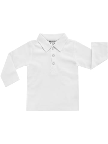 Jacky Langarm-Poloshirt festlich in weiß