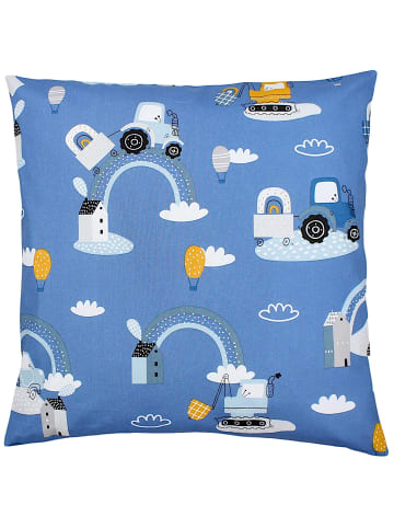 TupTam Kinder Kissenbezug Dekorativ Gemustert in blau/grau