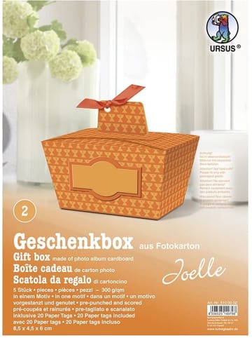 Buntpapierfabrik Ludwig Bähr Geschenkbox Joelle orange 8,5x4,5x6cm Packung mit 5 Stück Motiv: 02