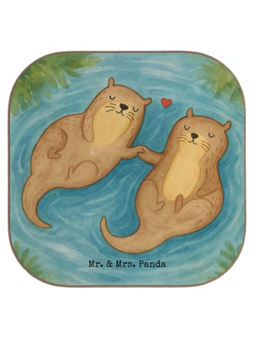Mr. & Mrs. Panda Tischschoner Otter Hände halten Design ohne Spruch in Weiß