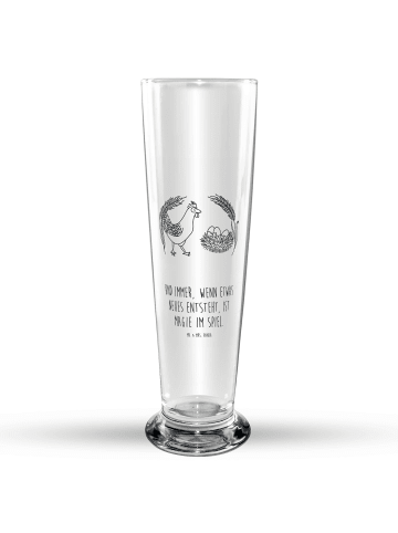 Mr. & Mrs. Panda Weizenglas Huhn Stolz mit Spruch in Transparent