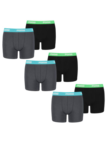 Puma Boxershorts BASIC BOXER 6er Pack in 376 - India ink/Turquoise