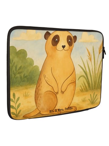 Mr. & Mrs. Panda Laptop Hülle Erdmännchen Design ohne Spruch in Weiß