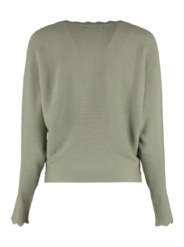 Hailys Pullover Langarm Locker Geripptes Design in Grün