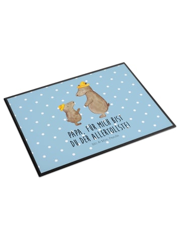 Mr. & Mrs. Panda tischauflage Bären mit Hut mit Spruch in Blau Pastell