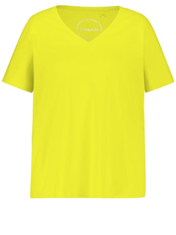 SAMOON T-Shirt Kurzarm Rundhals in Lemon Green