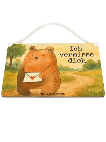 Mr. & Mrs. Panda Schild Bär Vermissen Design mit Spruch in Weiß