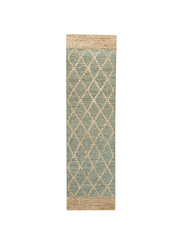 Beliani Kurzflor TELLIKAYA in Beige/Grün - (W) 80 x (L) 300 cm