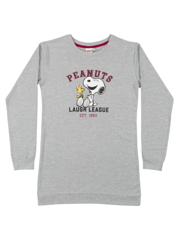 Snoopy The Peanuts Snoopy Nachthemd Schlafshirt Pyjama Langarm Oberteil in grau