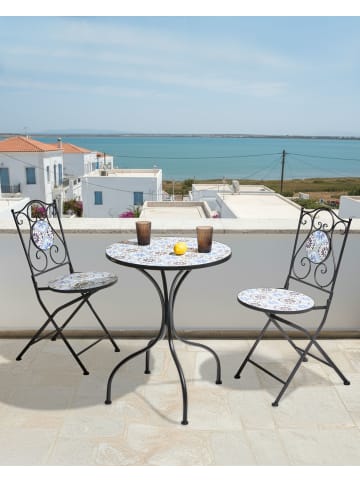 Beliani 2er-Set Gartenstuhl AGGIUS in Schwarz/Blau