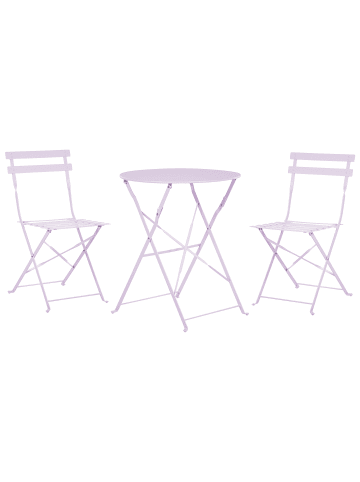 Beliani 3-tlg Bistro Set FIORI in Violett